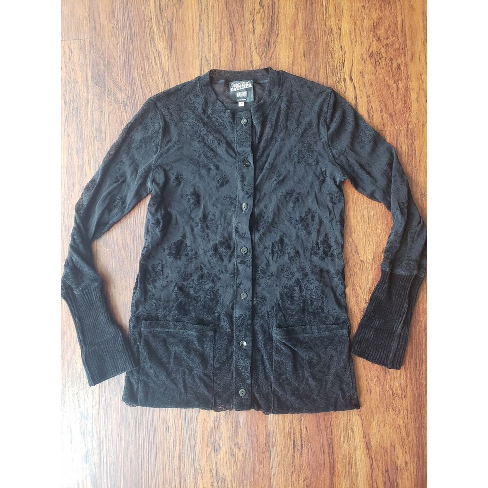 Jean Paul Gaultier Black Textured Blouse Size M Romantic Whimsigoth Vtg Designer